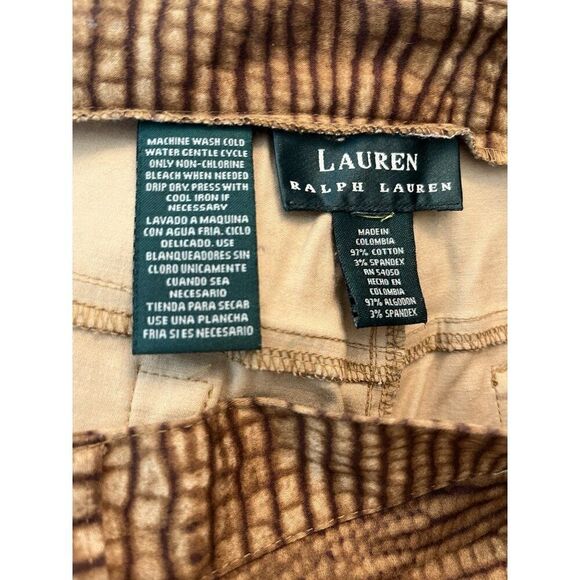 Lauren Ralph Lauren Womens Size 14 Brown Animal Print Chino Pants - Picture 3 of 3